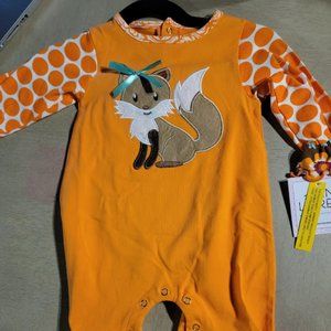 AnnLoren baby girls fall fox romper